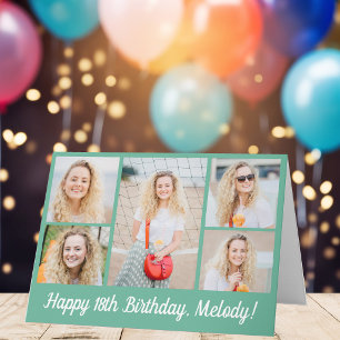 Personalised Chic Happy Birthday Photo Collage Card
