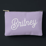 Personalised Chic Lavender Purple Monogram  Name Accessory Pouch<br><div class="desc">Introducing our Personalised Chic Lavender Purple Monogram Name Accessory Pouch, a stylish and practical solution for organising your essentials. This accessory pouch features a chic lavender purple design, elegantly personalised with your monogram and name. Perfect for storing makeup, jewellery, or small gadgets, it combines fashion with functionality. Its compact size...</div>