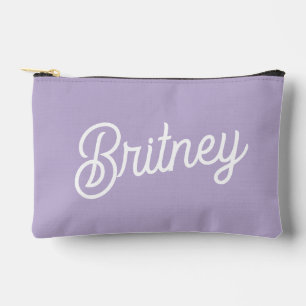 Personalised Chic Lavender Purple Monogram  Name Accessory Pouch