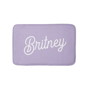 Personalised Chic Lavender Purple Monogram Name Bath Mat