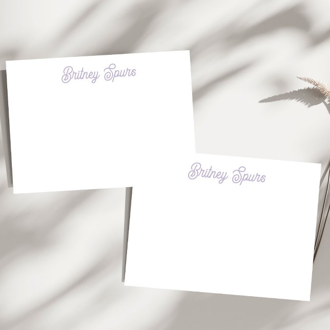 Personalised Chic Lavender Purple Monogram  Name Card (Creator Uploaded)