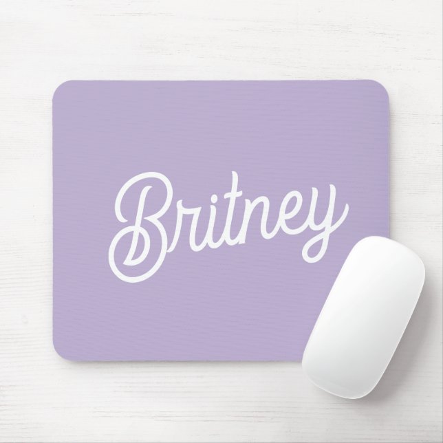 Personalised Chic Lavender Purple Monogram  Name Mouse Mat (With Mouse)