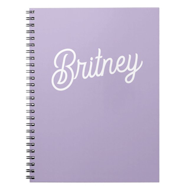 Personalised Chic Lavender Purple Monogram  Name Notebook (Front)