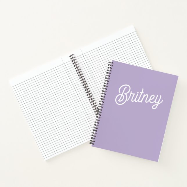 Personalised Chic Lavender Purple Monogram  Name Notebook (Inside)