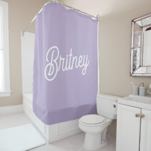Personalised Chic Lavender Purple Monogram  Name Shower Curtain