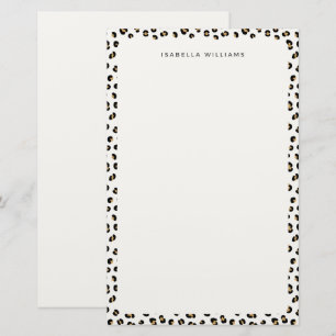 Personalised Chic Leopard Animal Print Pattern Stationery