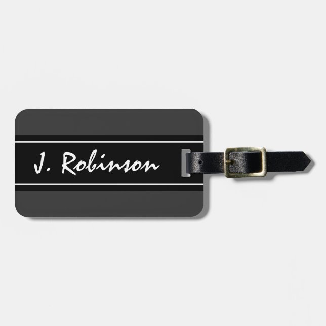 Personalised chic luxury design travel luggage tag (Front Horizontal)