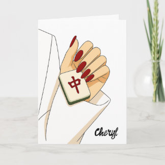 Personalised Chic Mahjong Birthday Card