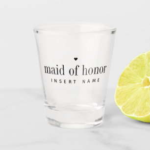 Personalised Chic Modern Maid of Honour Shot Glass