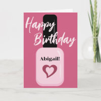 Personalised Chic Modern Pink Nail Polish Birthday