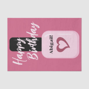 Personalised Chic Modern Pink Nail Polish Birthday Tissue Paper
