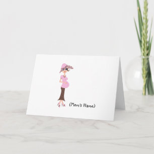 Personalised Chic Mum/Pregnant Woman Stationery Thank You Card