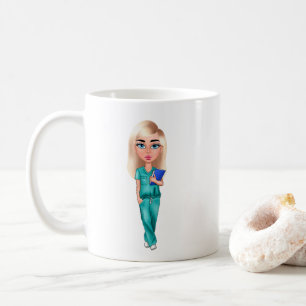 Personalised Chic Nurse (Blonde Hair) Mug