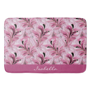 Personalised Chic Pink Glam Luxury Pattern Bath Mat