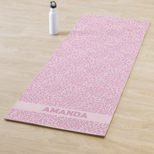 Personalised Chic Pink Leopard Yoga Mat