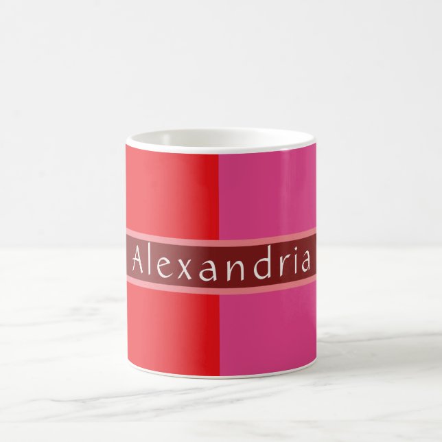 Personalised Chic Striped Coffee Mug (Center)