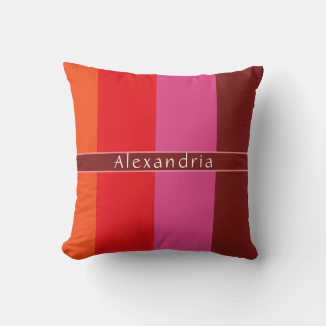 Personalised Chic Striped Cushion (Front)