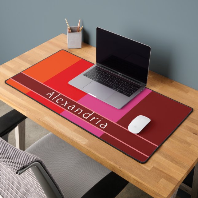 Personalised Chic Striped Desk Mat (Office 2)