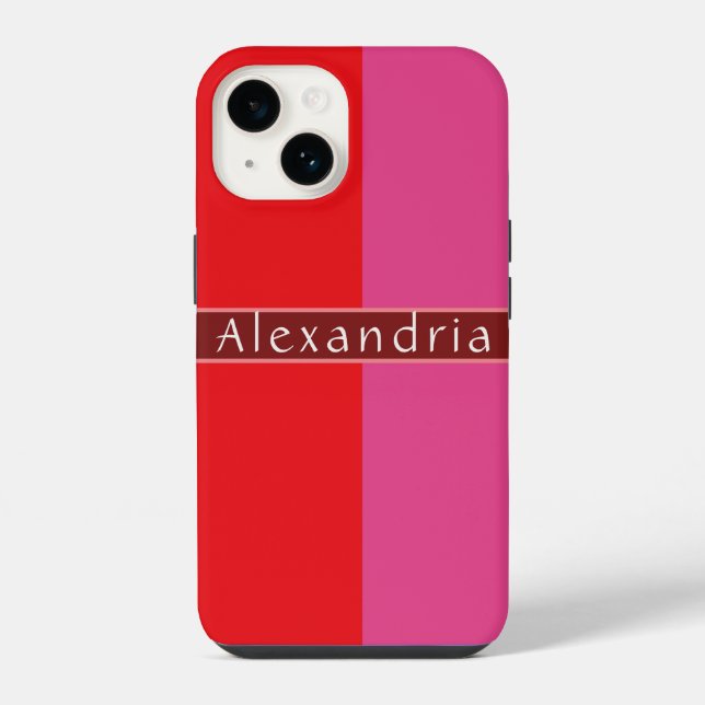 Personalised Chic Striped iPhone Case (Back)