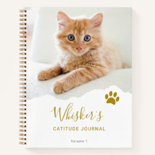 Personalised Chic Torn Photo Cat Gratitude Journal