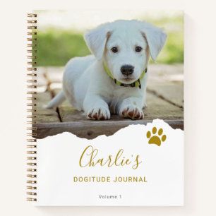 Personalised Chic Torn Photo Dog Gratitude Journal