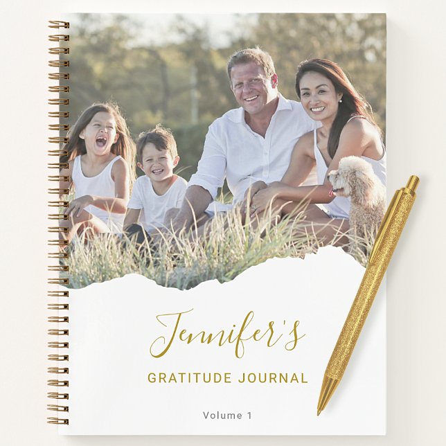 Personalised Chic Torn Photo Gratitude Journal (Creator Uploaded)