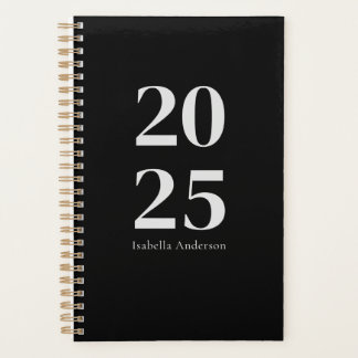Personalised Chic Trendy Black Monthly/Weekly Planner