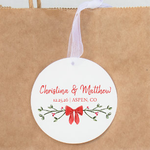 Personalised Chic Winter Holiday Christmas Wedding Favour Tags