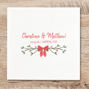 Personalised Chic Winter Holiday Christmas Wedding Napkin