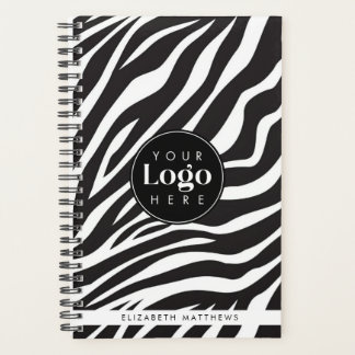 Personalised Chic Zebra Print Custom Company Logo  Planner