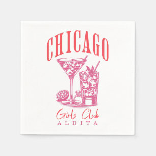 Personalised chicago bachelorette classic napkin