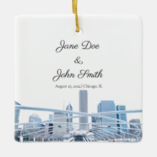 Personalised Chicago  Ceramic Ornament