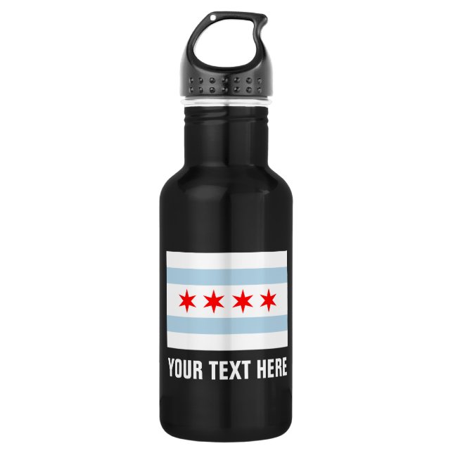 Personalised Chicago city flag water bottles (Front)