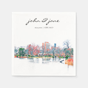 Personalised Chicago Jackson Park Cocktail Napkin