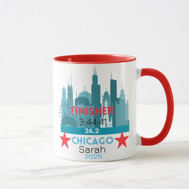 Personalised Chicago Marathon 2025 Gift For Runner Mug (Right)