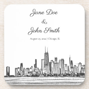 Personalised Chicago Skyline Coaster