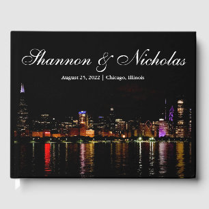 Personalised Chicago Skyline Guest Book
