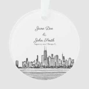 Personalised Chicago Skyline Ornament