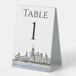 Personalised Chicago Skyline Table Numbers