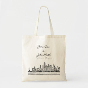 Personalised Chicago Skyline Tote Bag