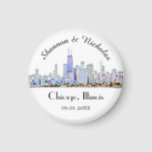 Personalised Chicago Skyline Wedding Magnet<br><div class="desc">These magnets make perfect wedding favours or gifts.</div>