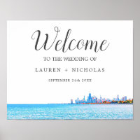 Personalised Chicago Skyline Wedding Welcome