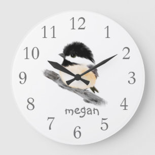 Personalised Chickadee Bird Wall Clock