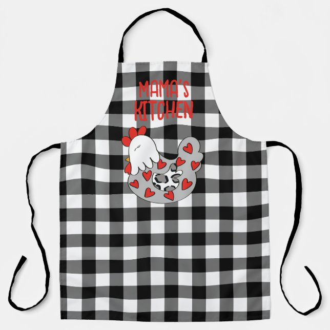 Personalised Chicken Apron with Hearts (Front)