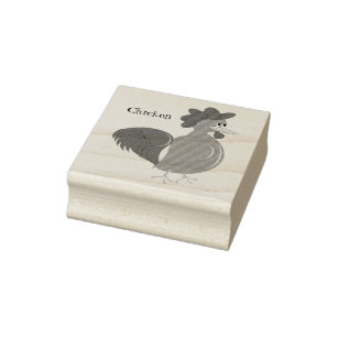 Personalised Chicken Design Rubber Stamp