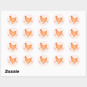 Personalised Chicken Egg Carton Round Stickers