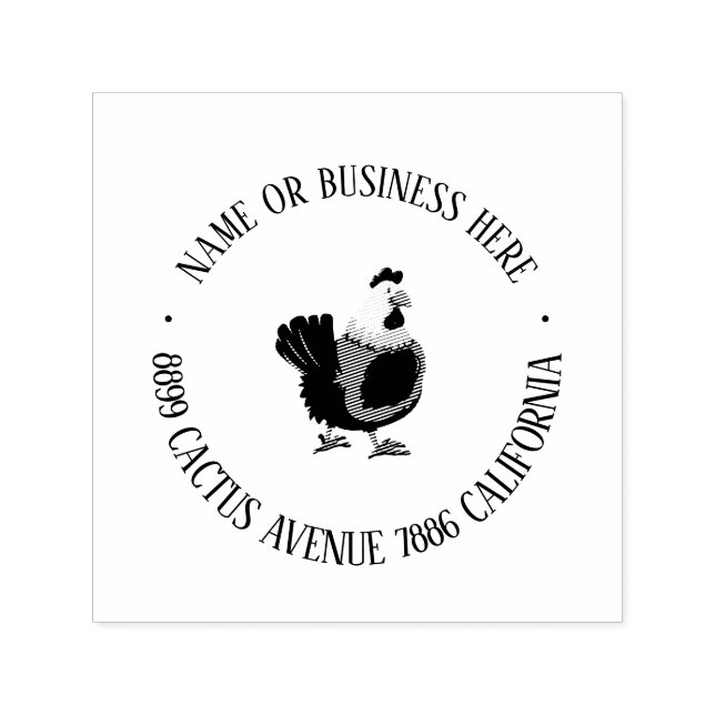 Personalised Chicken Farm Return Address Stamp  (Design)