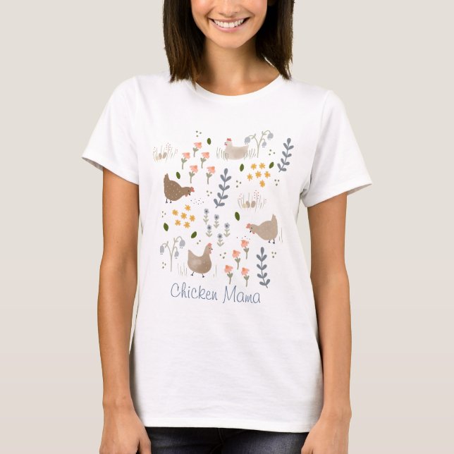 Personalised Chicken Mama to Be Chicken lover T-Shirt (Front)