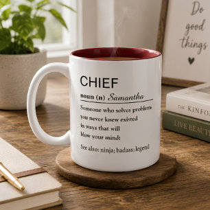 Personalised Chief Definition Two-Tone Coffee Mug
