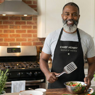Personalised Chief Master of Kitchen Men's Apron